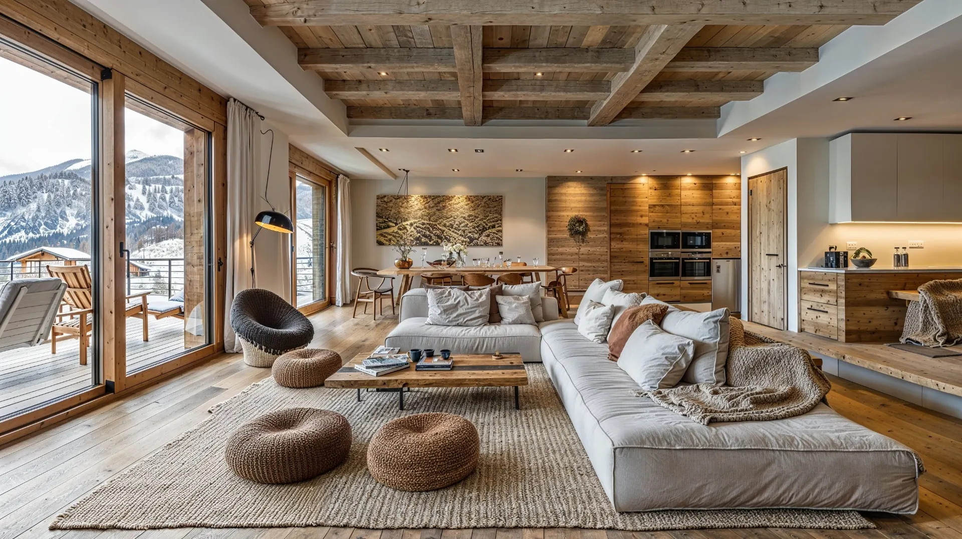 Modernes Alpen-Chalet Interior – Visualisierung 38 Grad AG